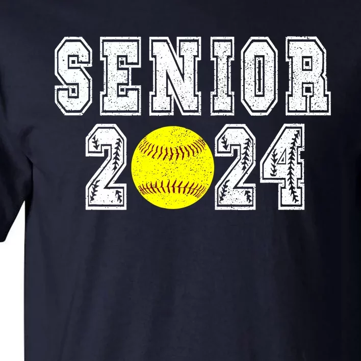 Retro Matching Family Softball Class Of 2024 Dad Tall T-Shirt