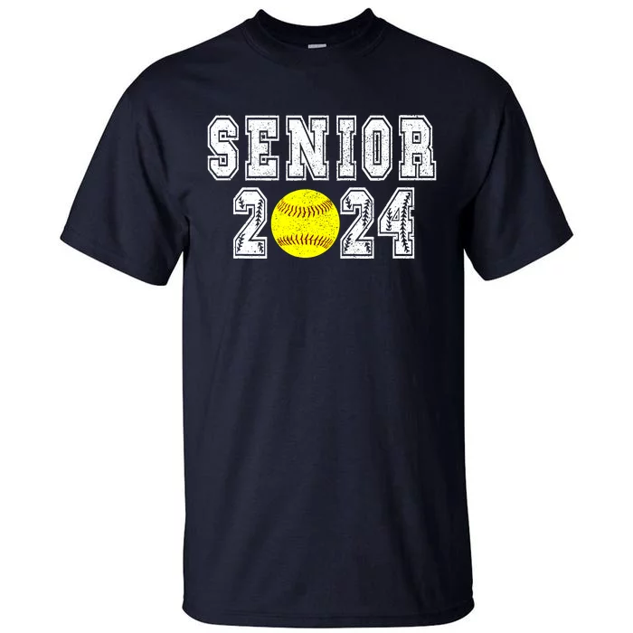 Retro Matching Family Softball Class Of 2024 Dad Tall T-Shirt