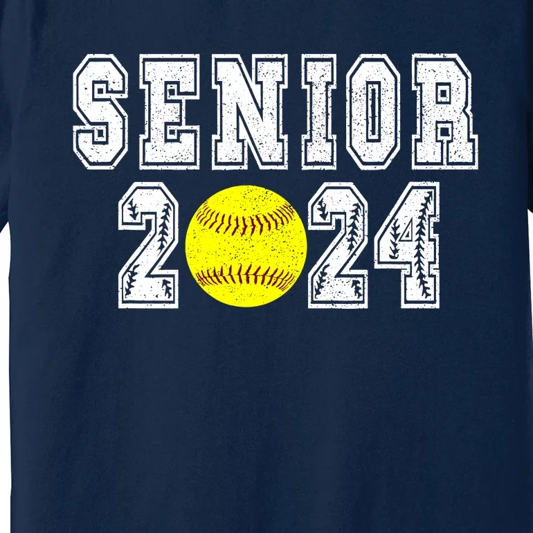 Retro Matching Family Softball Class Of 2024 Dad Premium T-Shirt