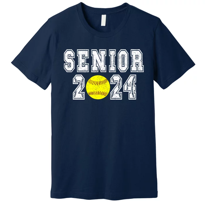 Retro Matching Family Softball Class Of 2024 Dad Premium T-Shirt