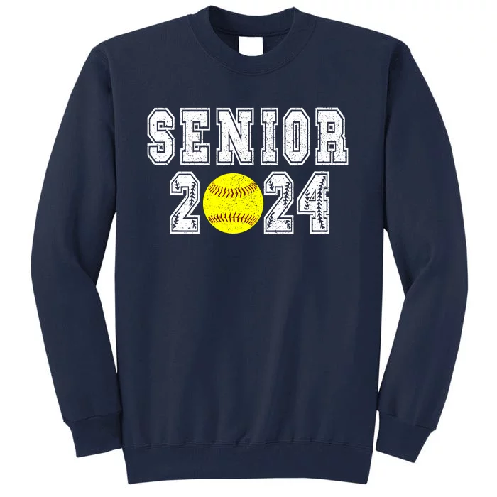 Retro Matching Family Softball Class Of 2024 Dad Tall Sweatshirt