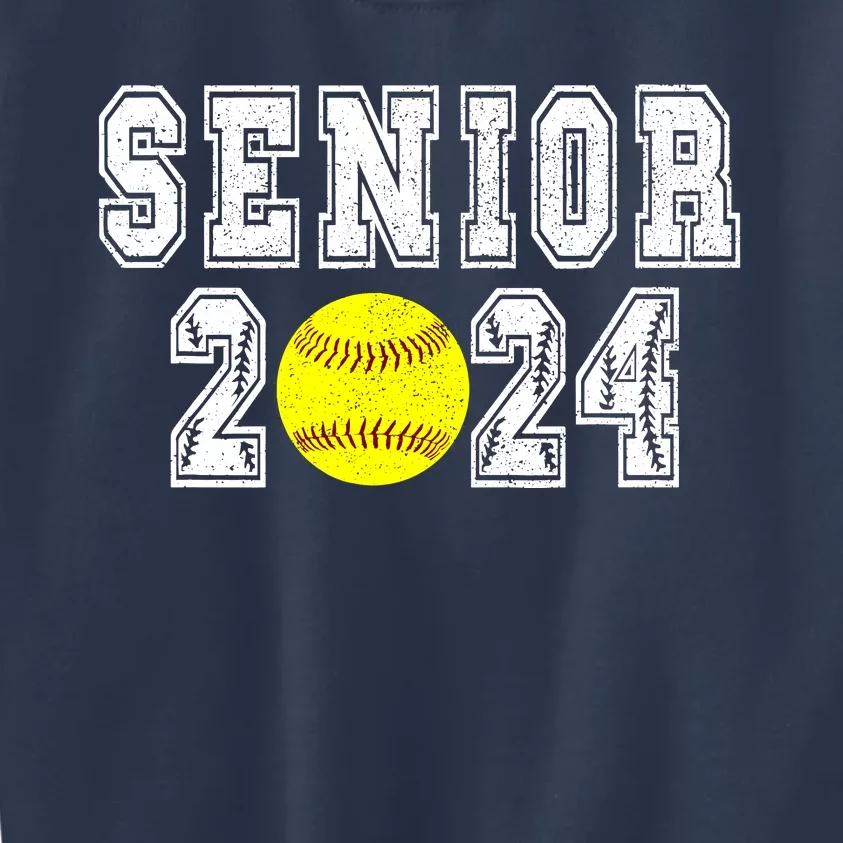 Retro Matching Family Softball Class Of 2024 Dad Kids Sweatshirt