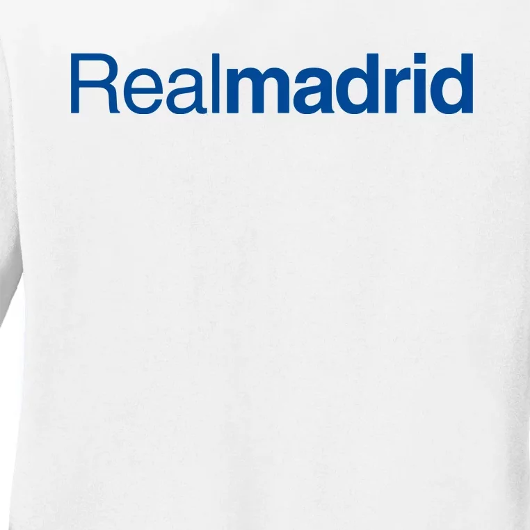 Real Madrid Football Club Text Ladies Long Sleeve Shirt