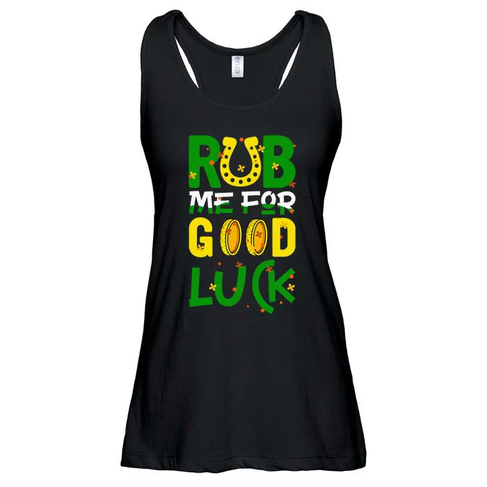 Rub Me For Good Luck Irish quote St. Patricks Day Ladies Essential Flowy Tank