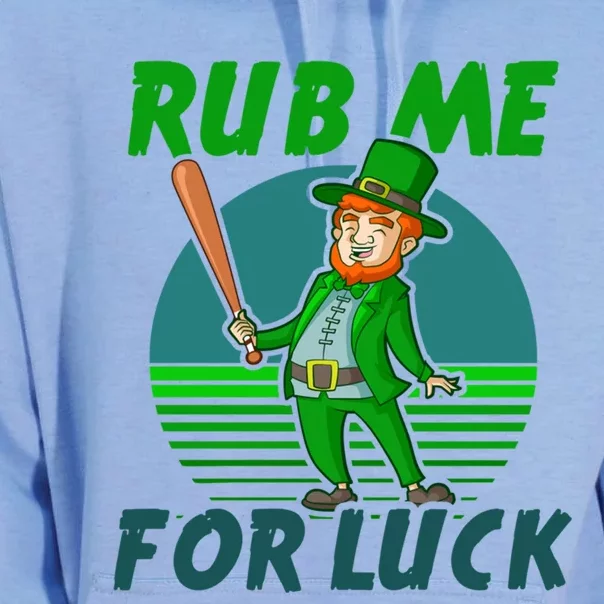 Rub Me For Luck Design St Patricks Baseball Cute Gift Unisex Surf Hoodie