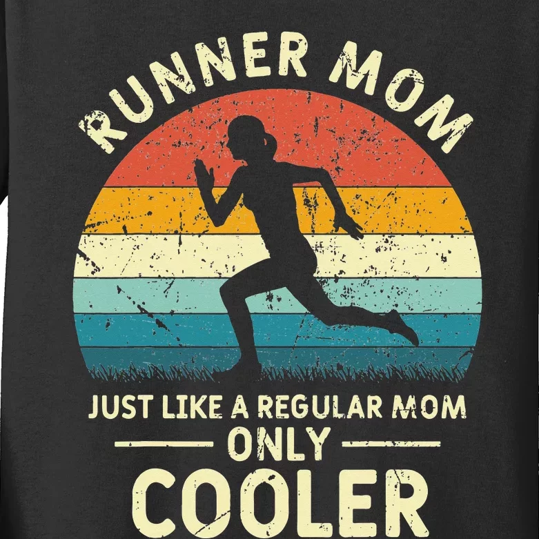 Runner Mom Funny Marathon Running Jogging Mothers Day Kids Long Sleeve Shirt