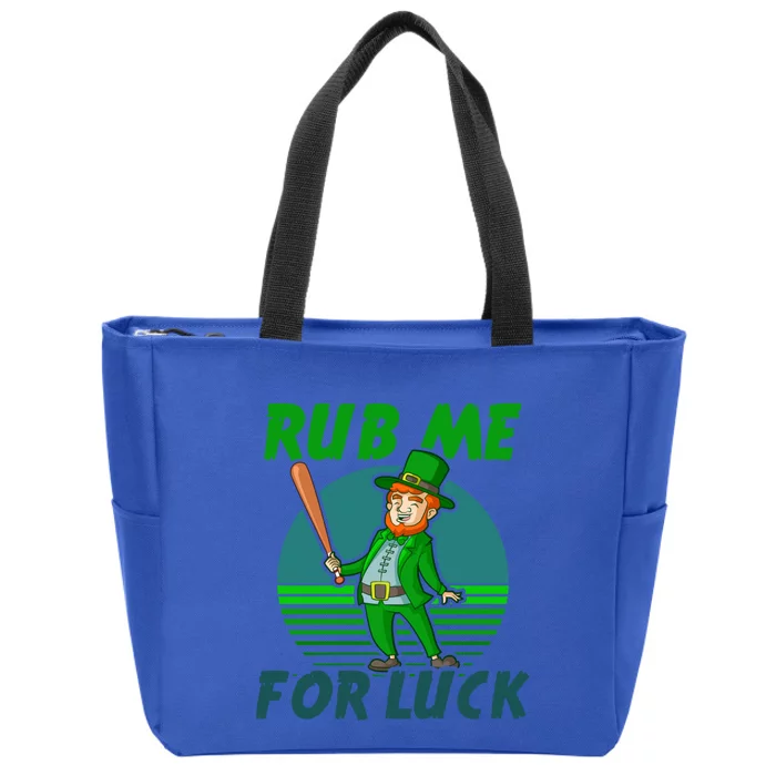 Rub Me For Luck Design St Patricks Baseball Cute Gift Zip Tote Bag