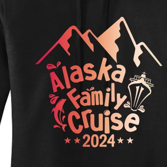 Retro Matching Family Friends Group Alaska Whale Cruise Women's Pullover Hoodie