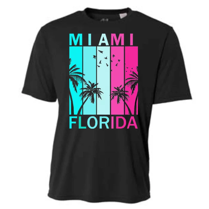 Retro Miami Florida Beach Souvenir Cooling Performance Crew T-Shirt