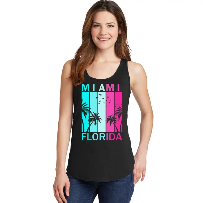 Retro Miami Florida Beach Souvenir Ladies Essential Tank