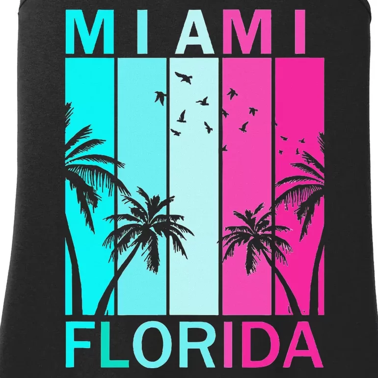 Retro Miami Florida Beach Souvenir Ladies Essential Tank