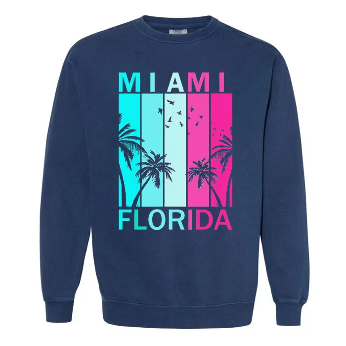 Retro Miami Florida Beach Souvenir Garment-Dyed Sweatshirt