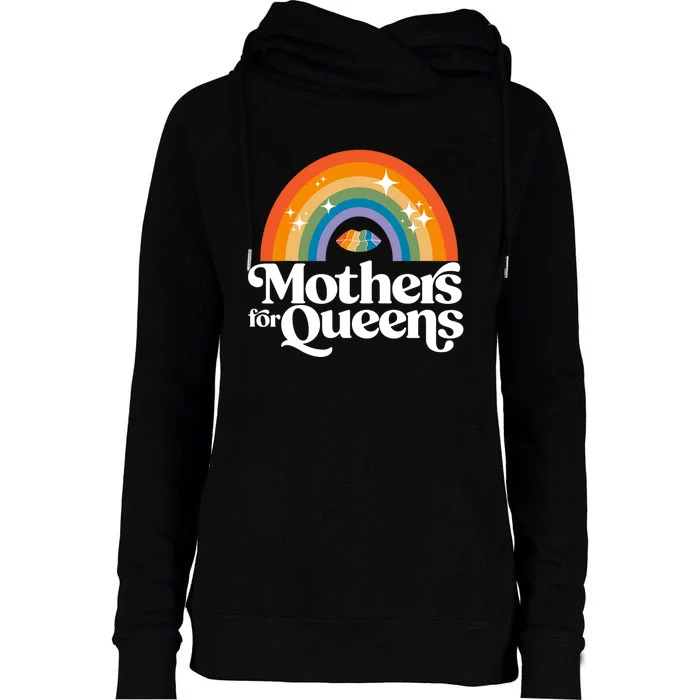 Rainbow Mothers For Queens Support Drag Is Not A Crime Womens Funnel Neck Pullover Hood