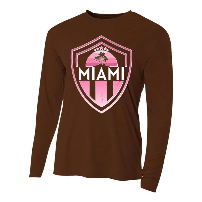 Retro Miami Florida Shield Badge Logo Cooling Performance Long Sleeve Crew