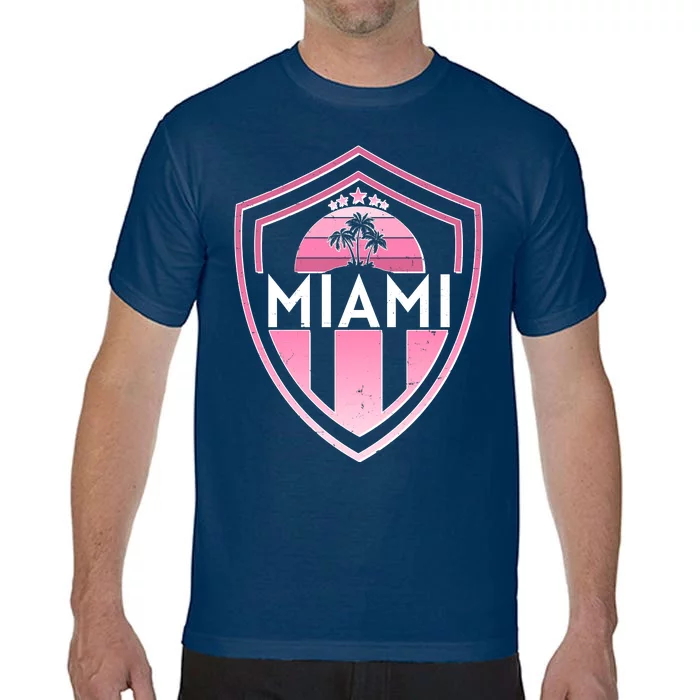 Retro Miami Florida Shield Badge Logo Comfort Colors T-Shirt