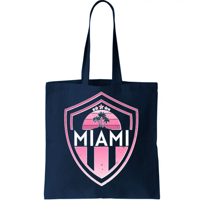 Retro Miami Florida Shield Badge Logo Tote Bag