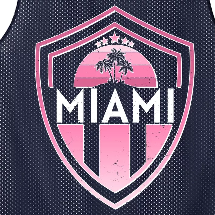 Retro Miami Florida Shield Badge Logo Mesh Reversible Basketball Jersey Tank