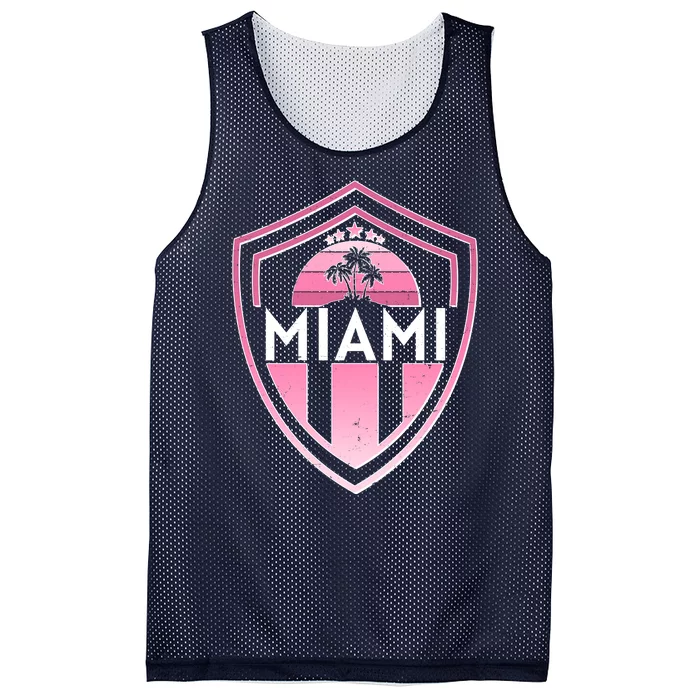 Retro Miami Florida Shield Badge Logo Mesh Reversible Basketball Jersey Tank