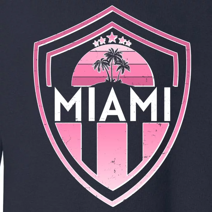 Retro Miami Florida Shield Badge Logo Toddler Sweatshirt