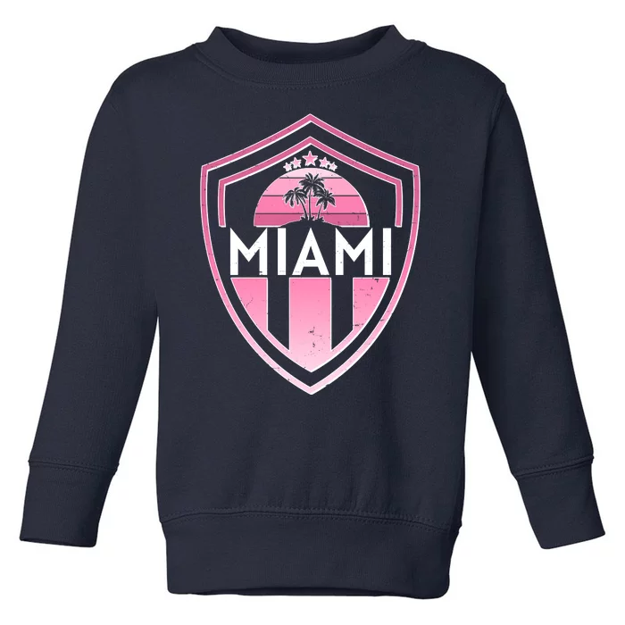 Retro Miami Florida Shield Badge Logo Toddler Sweatshirt