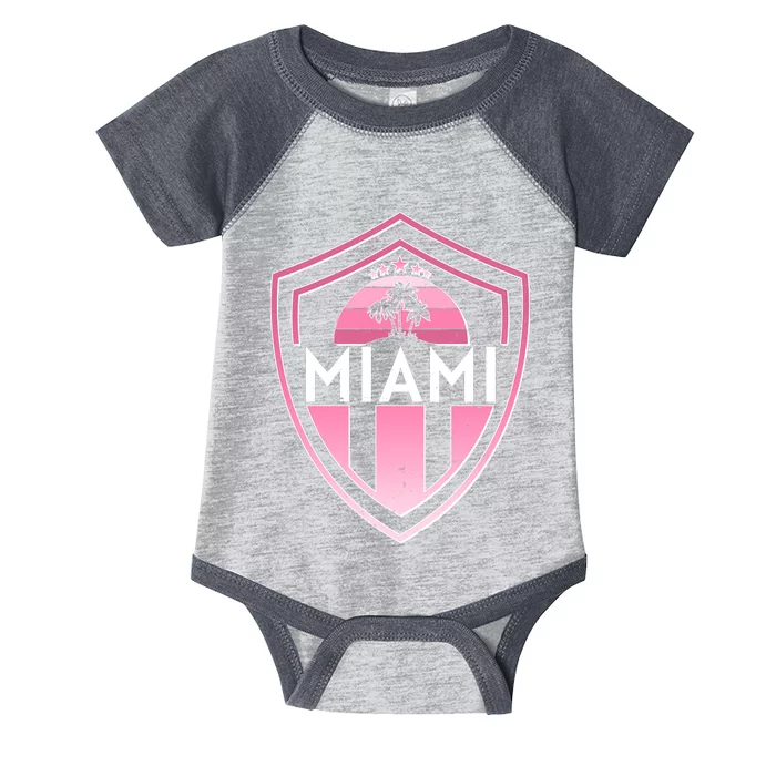 Retro Miami Florida Shield Badge Logo Infant Baby Jersey Bodysuit