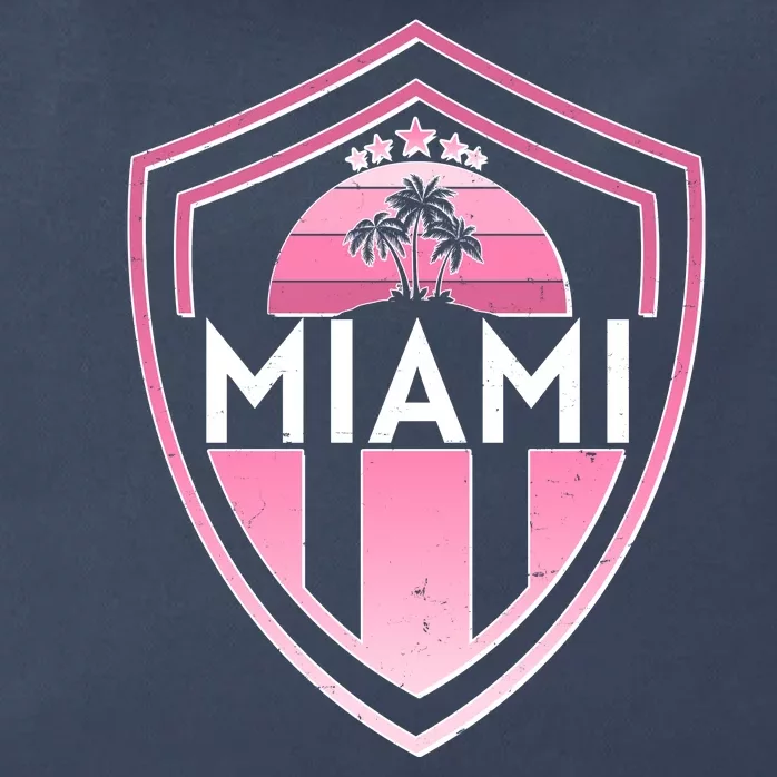 Retro Miami Florida Shield Badge Logo Zip Tote Bag