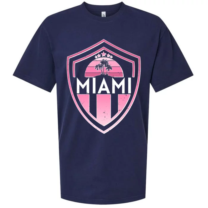 Retro Miami Florida Shield Badge Logo Sueded Cloud Jersey T-Shirt