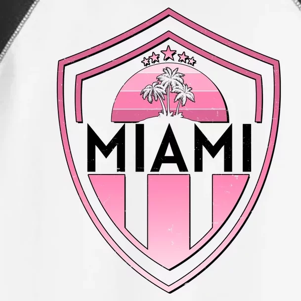 Retro Miami Florida Shield Badge Logo Toddler Fine Jersey T-Shirt