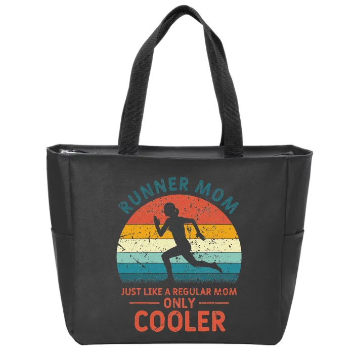 Runner Mom Funny Marathon Running Jogging Mother's Day Zip Tote Bag