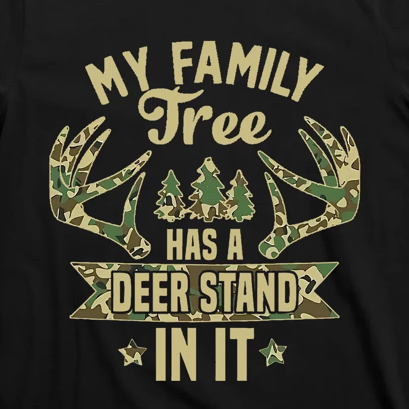 retro My Family Tree Has A Deer Stand In It  Camo Hunting T-Shirt