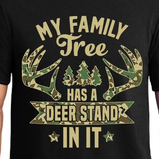 retro My Family Tree Has A Deer Stand In It  Camo Hunting Pajama Set