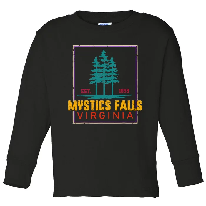 Retro Mystic Falls Virginia Vintage Man Woman Toddler Long Sleeve Shirt