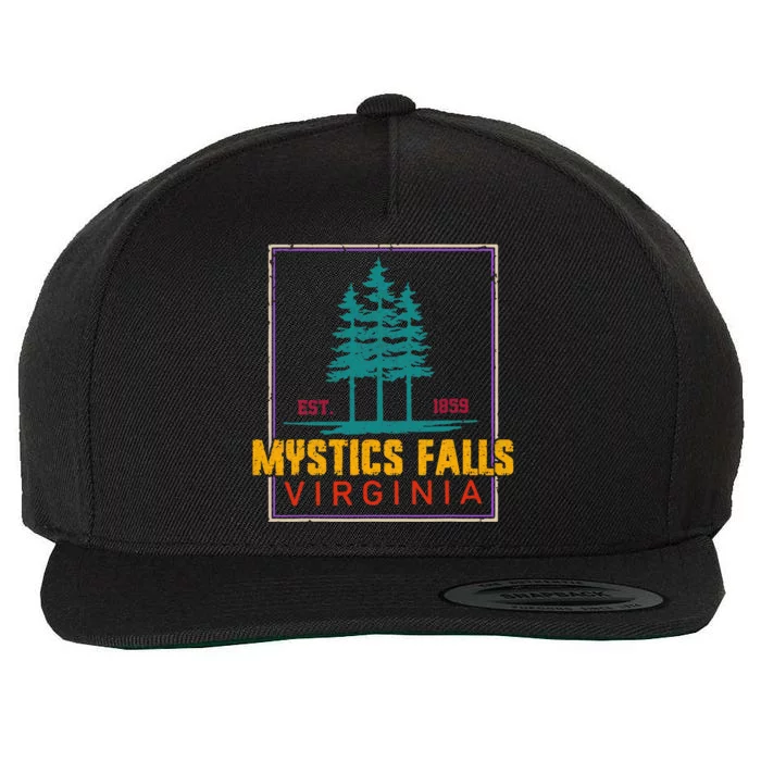 Retro Mystic Falls Virginia Vintage Man Woman Wool Snapback Cap