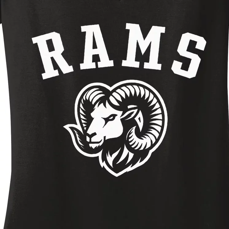 Rams Mascot For Players And Fans Women's V-Neck T-Shirt