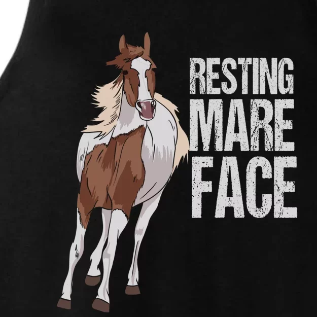 Resting Mare Face Funny Equestrian Riding Horseback Riding Great Gift Ladies Tri-Blend Wicking Tank