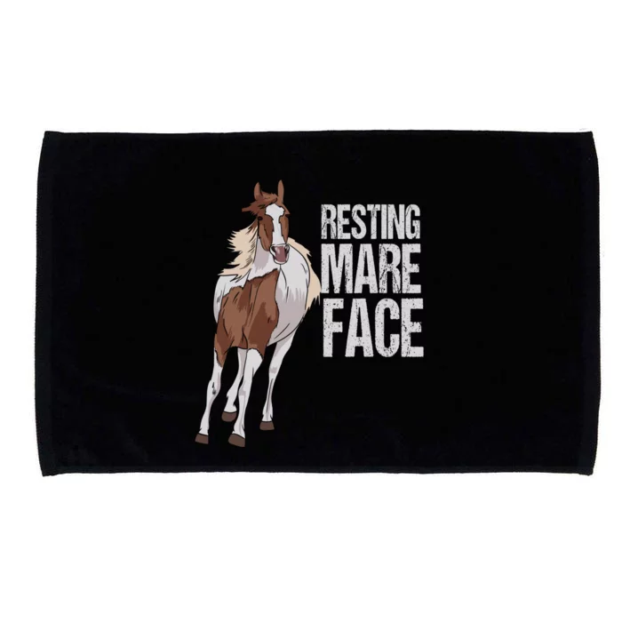 Resting Mare Face Funny Equestrian Riding Horseback Riding Great Gift Microfiber Hand Towel