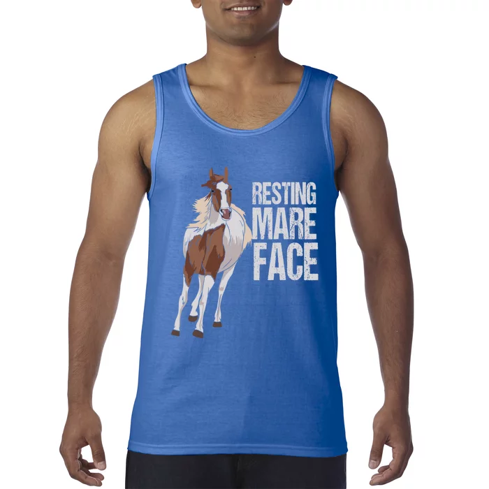 Resting Mare Face Funny Equestrian Riding Horseback Riding Great Gift Tank Top