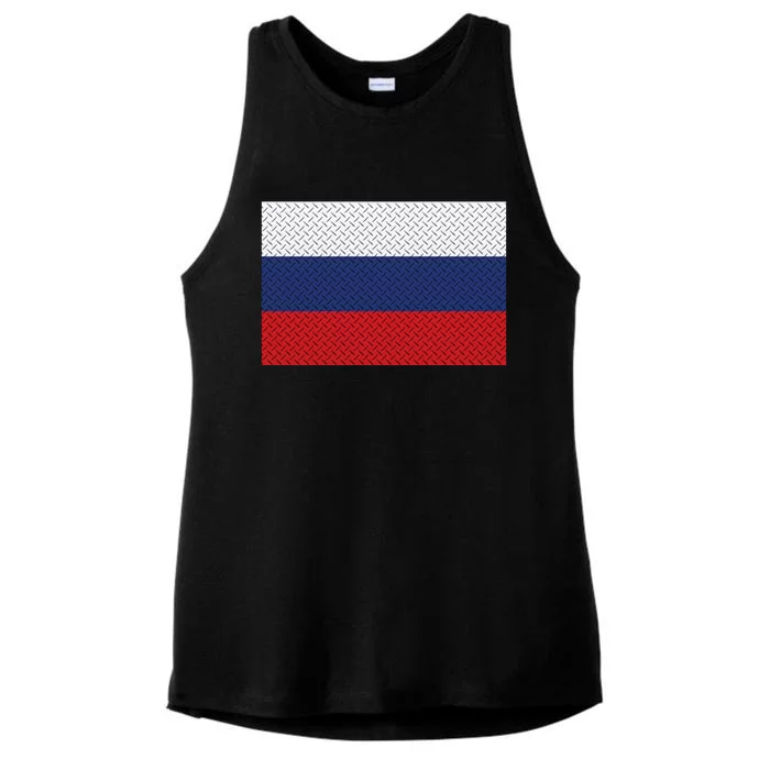 Russian Metal Flag Ladies Tri-Blend Wicking Tank