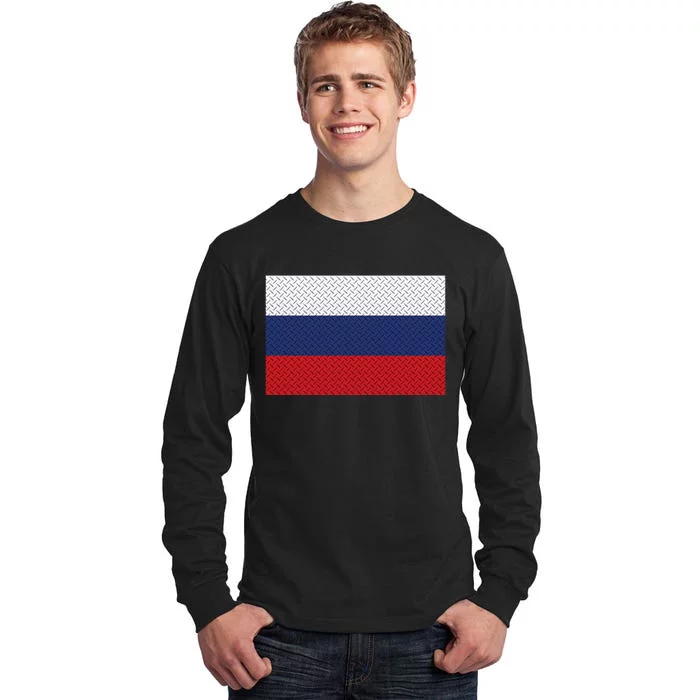 Russian Metal Flag Tall Long Sleeve T-Shirt