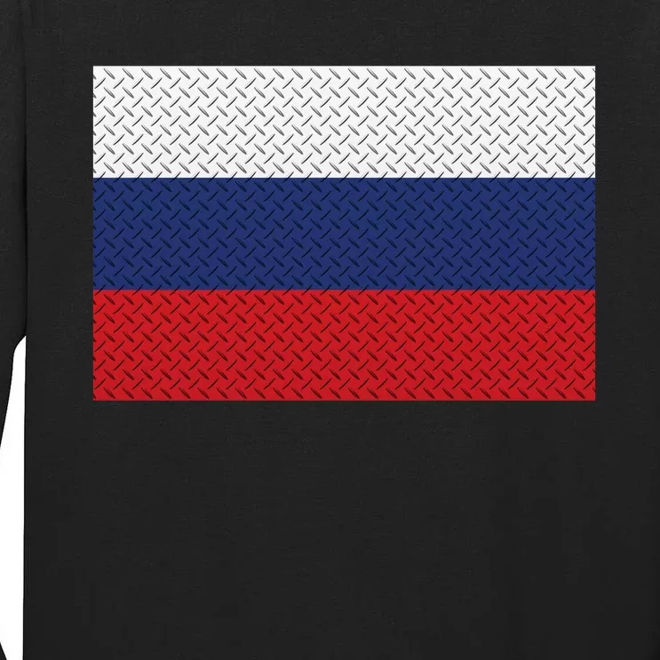 Russian Metal Flag Tall Long Sleeve T-Shirt