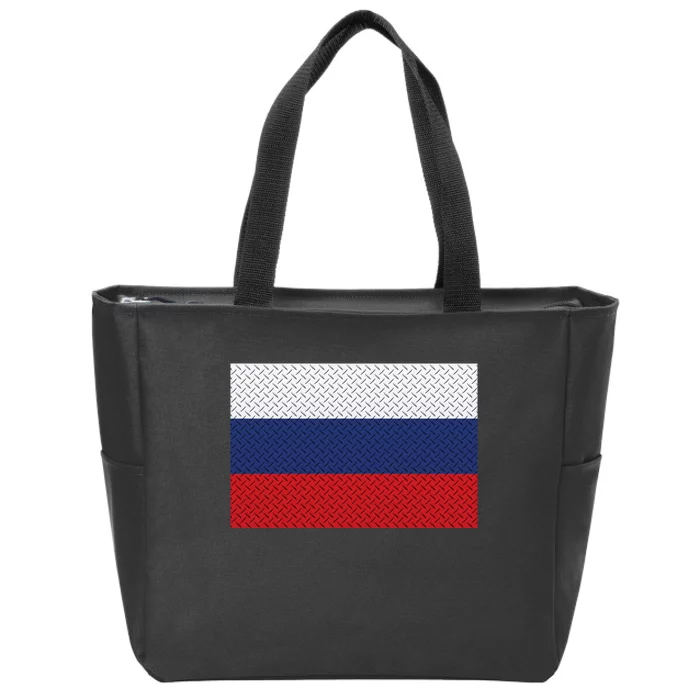 Russian Metal Flag Zip Tote Bag