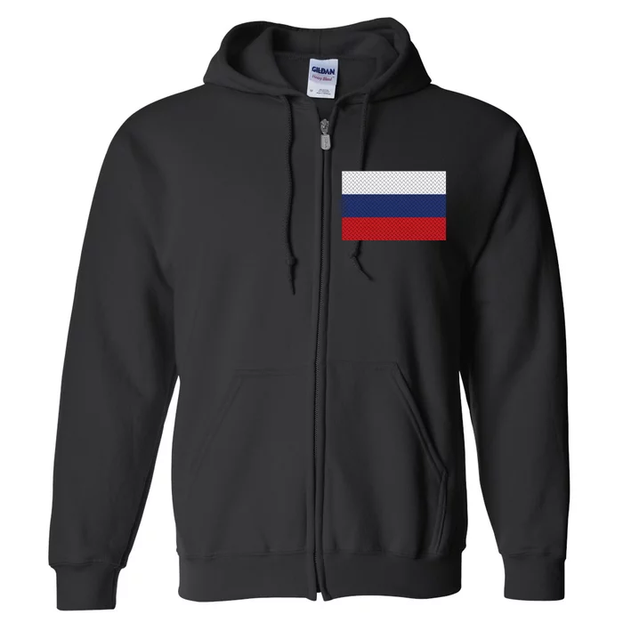 Russian Metal Flag Full Zip Hoodie