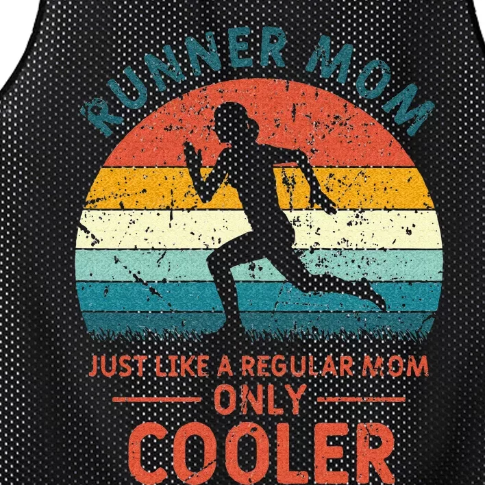 Runner Mom Funny Marathon Running Jogging Mothers Day Mesh Reversible Basketball Jersey Tank