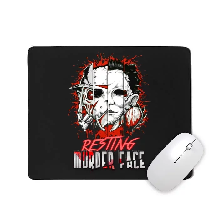 Resting Murder Face Scary Horror Character Halloween Costume Mousepad