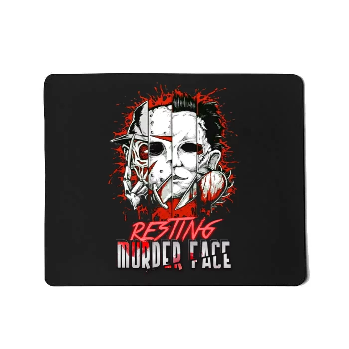 Resting Murder Face Scary Horror Character Halloween Costume Mousepad