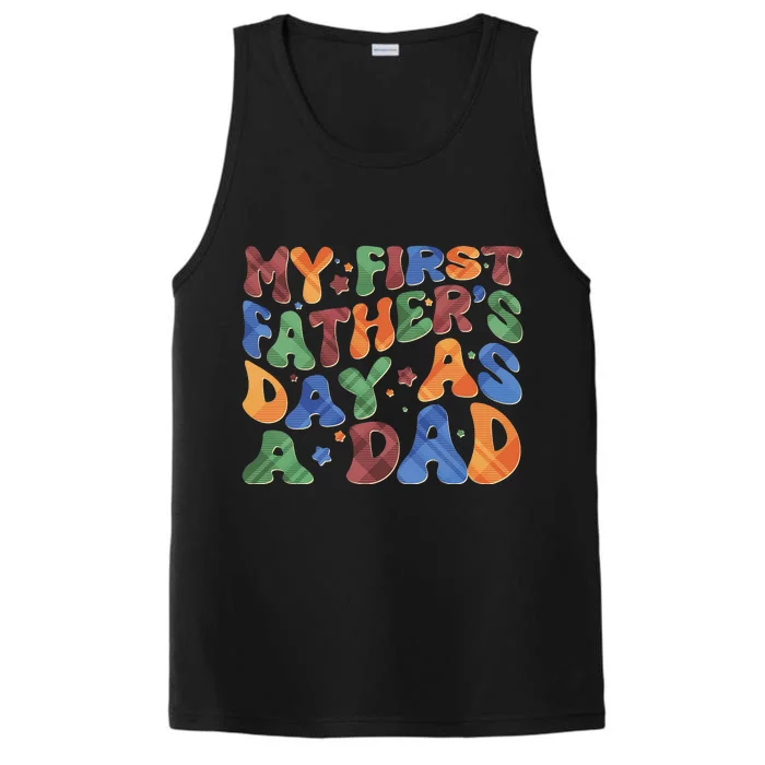 Retro My First Fathers Day As A Dad Performance Tank