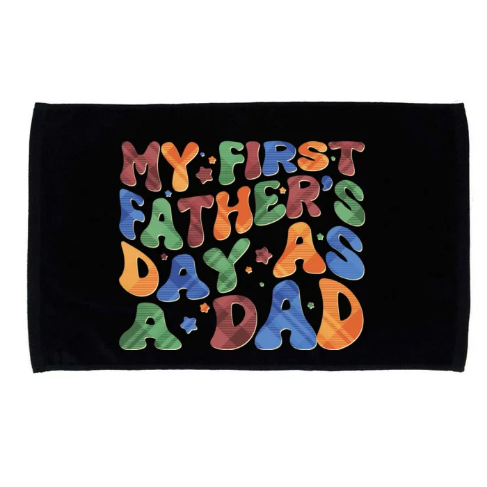 Retro My First Fathers Day As A Dad Microfiber Hand Towel