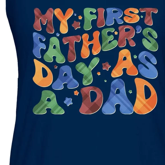 Retro My First Fathers Day As A Dad Ladies Essential Flowy Tank