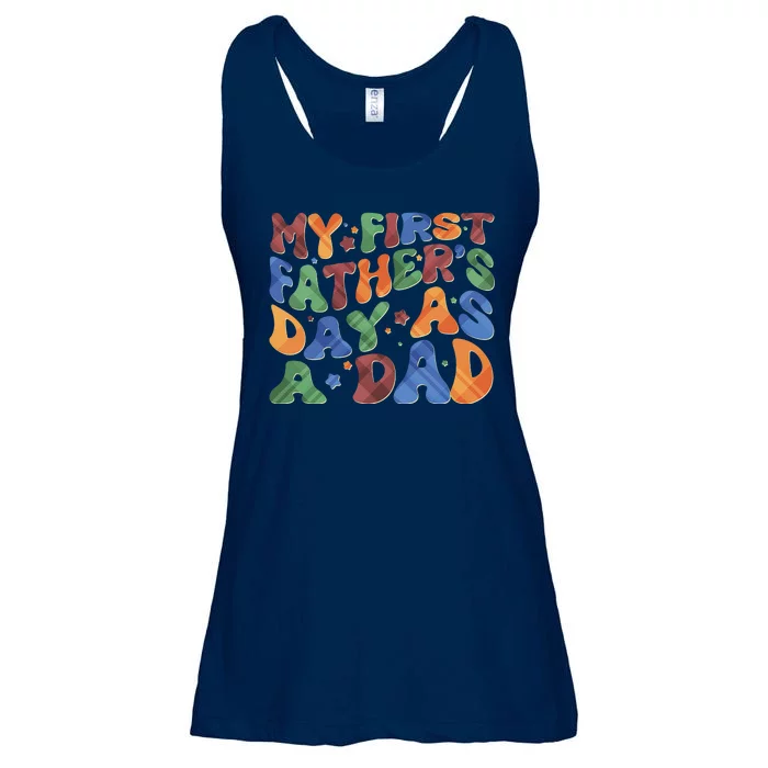 Retro My First Fathers Day As A Dad Ladies Essential Flowy Tank