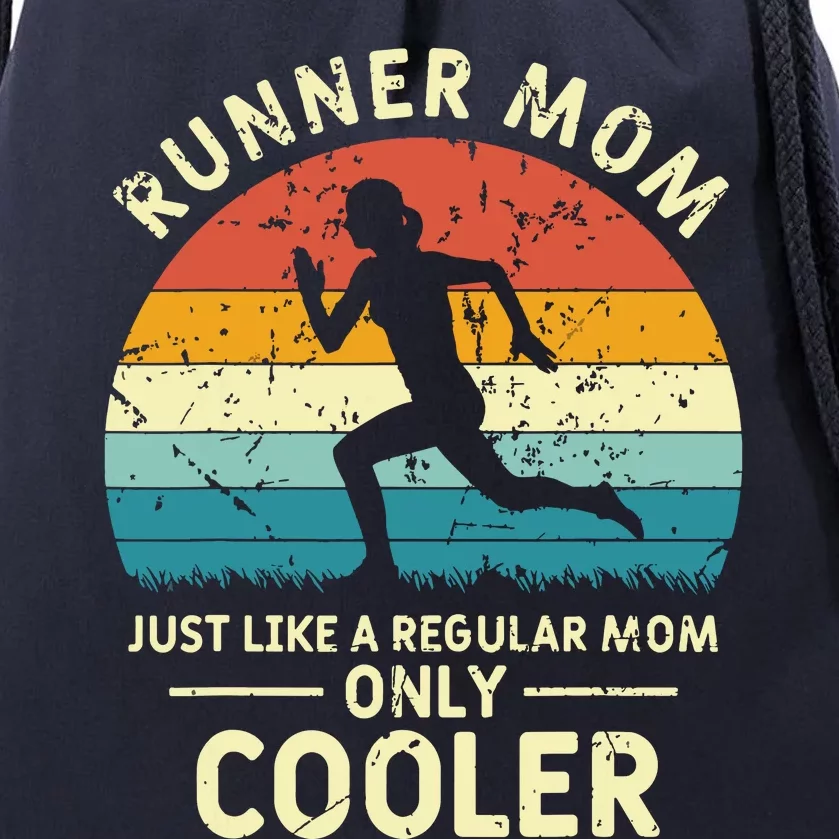 Runner Mom Funny Marathon Running Jogging Mothers Day Drawstring Bag